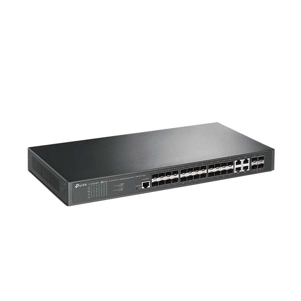 Switch de Fibra Óptica L2+ Omada / 24 puertos SFP 1GE / 4 Puertos Combinados SFP+/RJ45 Gigabit / 2 Puertos Consola RJ45|micro-SUB / Administración Centralizada Omada o Stand-Alone / Compatile con IPv6 / Multicast IGMP - Image 2