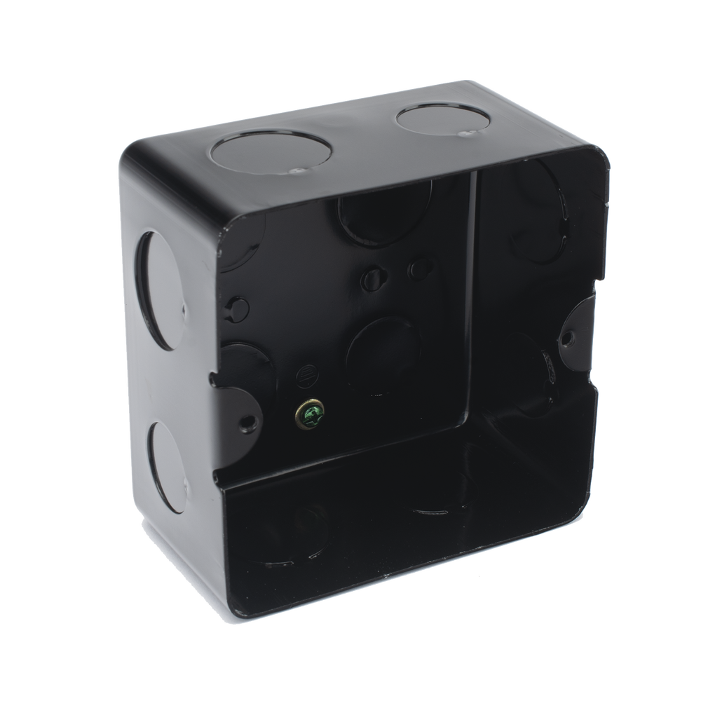 Caja de Registro de Acero Galvanizado, 10x10 cm (3.94x3.94 Pulgadas), Color Negro (11000-00000)