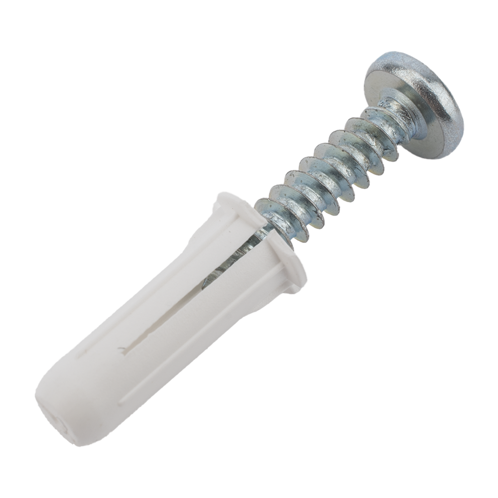 Paquete de 20 taquetes blancos 3/4" y 20 tornillos 8mm x 3/4" (1101-05002) - Image 10