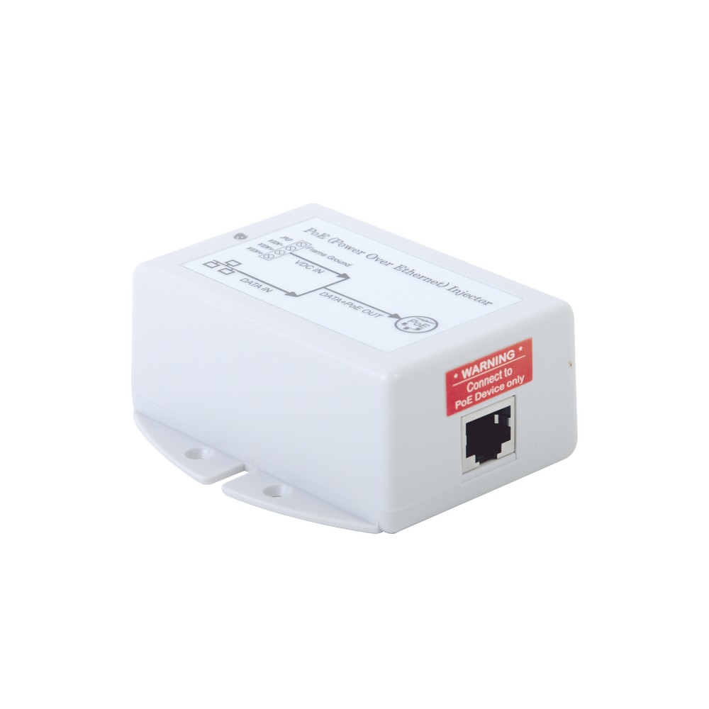 Inyector POE para Aplicación Solar, Entrada 9-36 Vcc, Salida Pasivo en 24 Vcc 10/100/1000 Mbps, Hasta 19 Watts