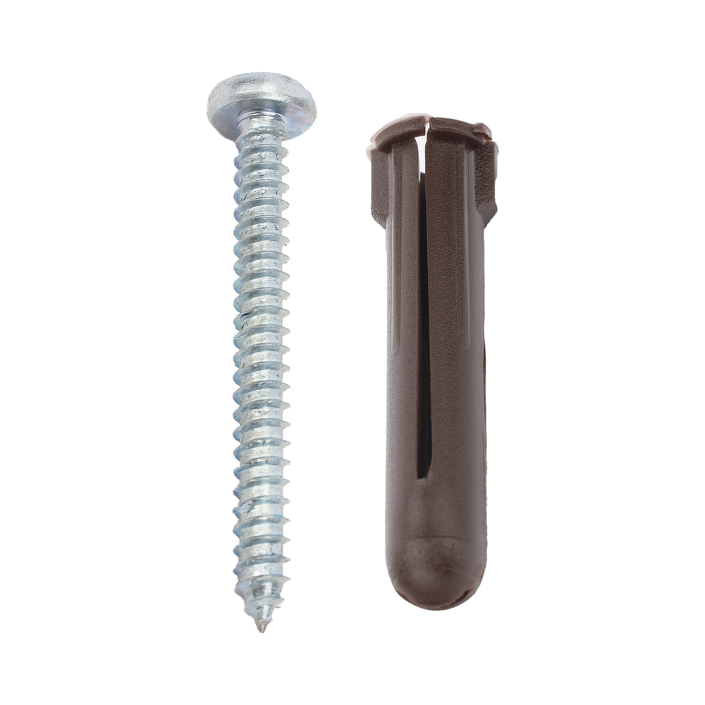 Paquete de 10 taquetes café 1 3/4" y 10 tornillos 10mm x 1 3/4" (1104-05002) - Image 8