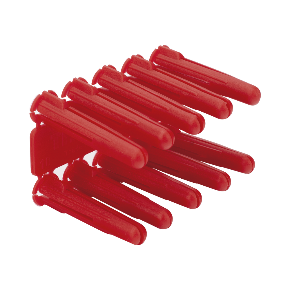 Taquete de 1/4 plástico paquete de 100 piezas para fijar objetos con tornillo en muros y techos de concreto o superficies sólidas, compatible con tornillo TH10X de 10 x 1 1/2" (1103-03100) - Image 4