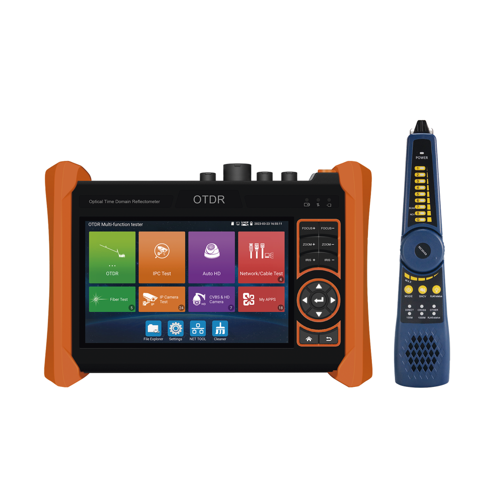 Tester Profesional OTDR y Video | Fibra Óptica | Cámaras IP | Cableado y Redes| Pantalla 5.4" Táctil | Soporta 4K/8K | HDMI/VGA | Medidor Potencia Óptica | Alcance 150KM | Localizador Fallos VFL | PoE Integrado | WiFi | In - Image 2