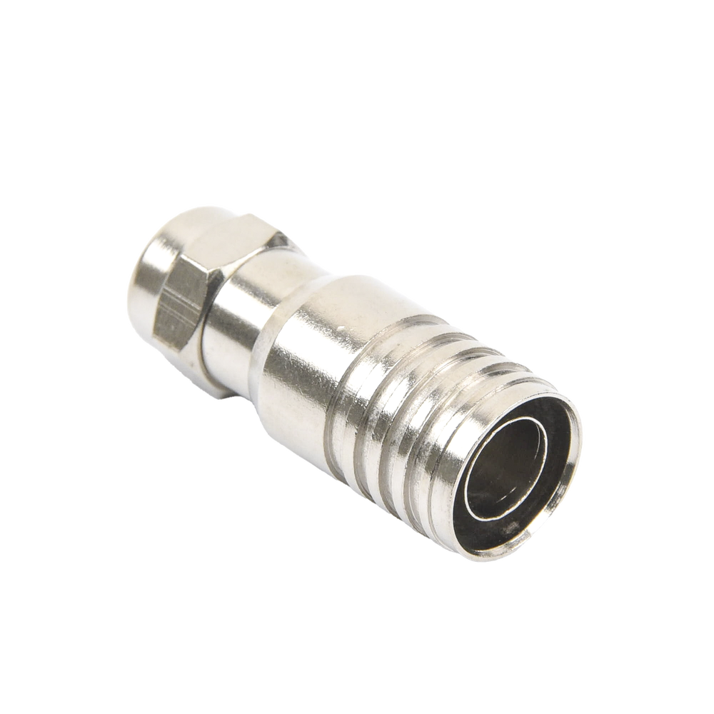 Conector F Macho en 75 Ohm, Plegable para Instalar en Cables Coaxiales RG-11, Cuerpo de Bronce-Niquelado/ Teflón. - Image 3