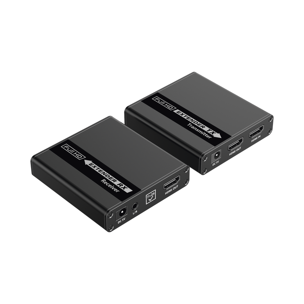 Kit Extensor HDMI para distancias de 70 metros / Soporta resoluciones 720 y 1080P @ 60 Hz / Cat 6, 6a y 7 / Cero Latencia / Uso 24/7 / HDR10 / Salida Loop / Configuración EDID / Soporta control remoto del equipo fuente / Salida de audio de 3.5mm - Image 3
