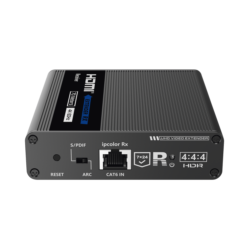 Receptor Compatible para Kits TT- 676 / 4K@60Hz con IR / Distancia de 70 Metros / Conexión en Cascada de hasta 10 Receptores con TT676.