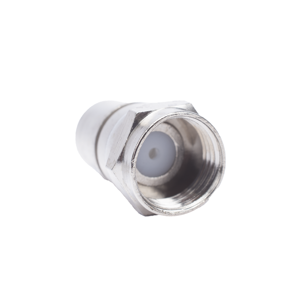 Conector F Macho, Plegable con PIN para Cable RG-6, Cuerpo de Bronce Niquelado. - Image 2