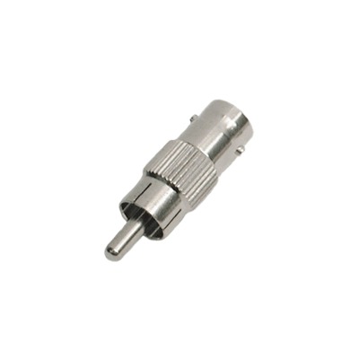 Adaptador en L?nea para 75 Ohm, de Conector BNC Hembra a RCA Macho en Aplicaciones de Audio-Video para C?maras, Monitores y DVR's.