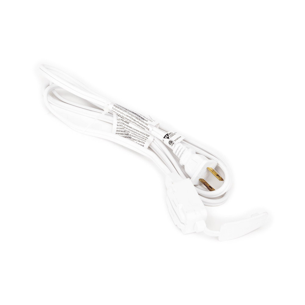 Extensión eléctrica de 3 salidas polarizadas color blanco para uso en interior, longitud 1.83 metros, calibre 16 AWG - Image 4