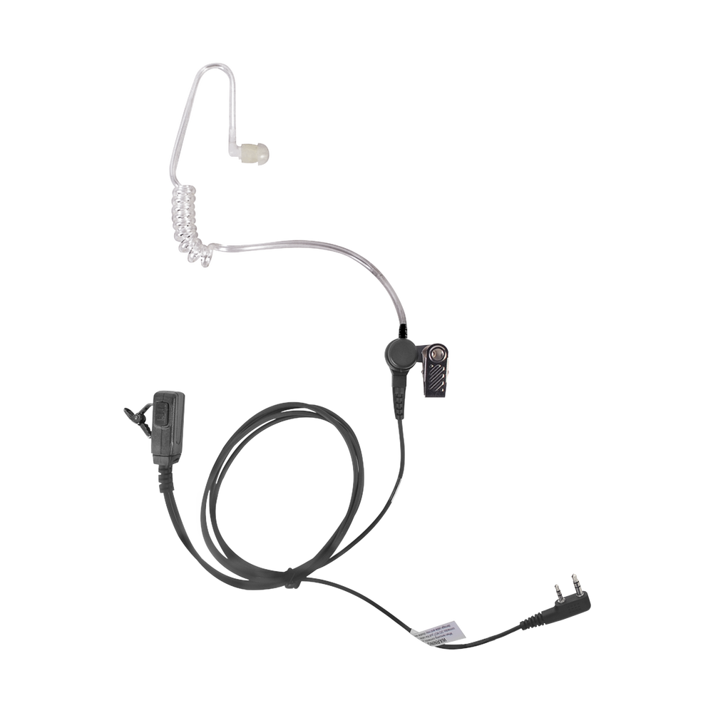 Micrófono - audífono de tubo acústico de grado médico transparente con conector de dos pines para KENWOOD y TXPRO