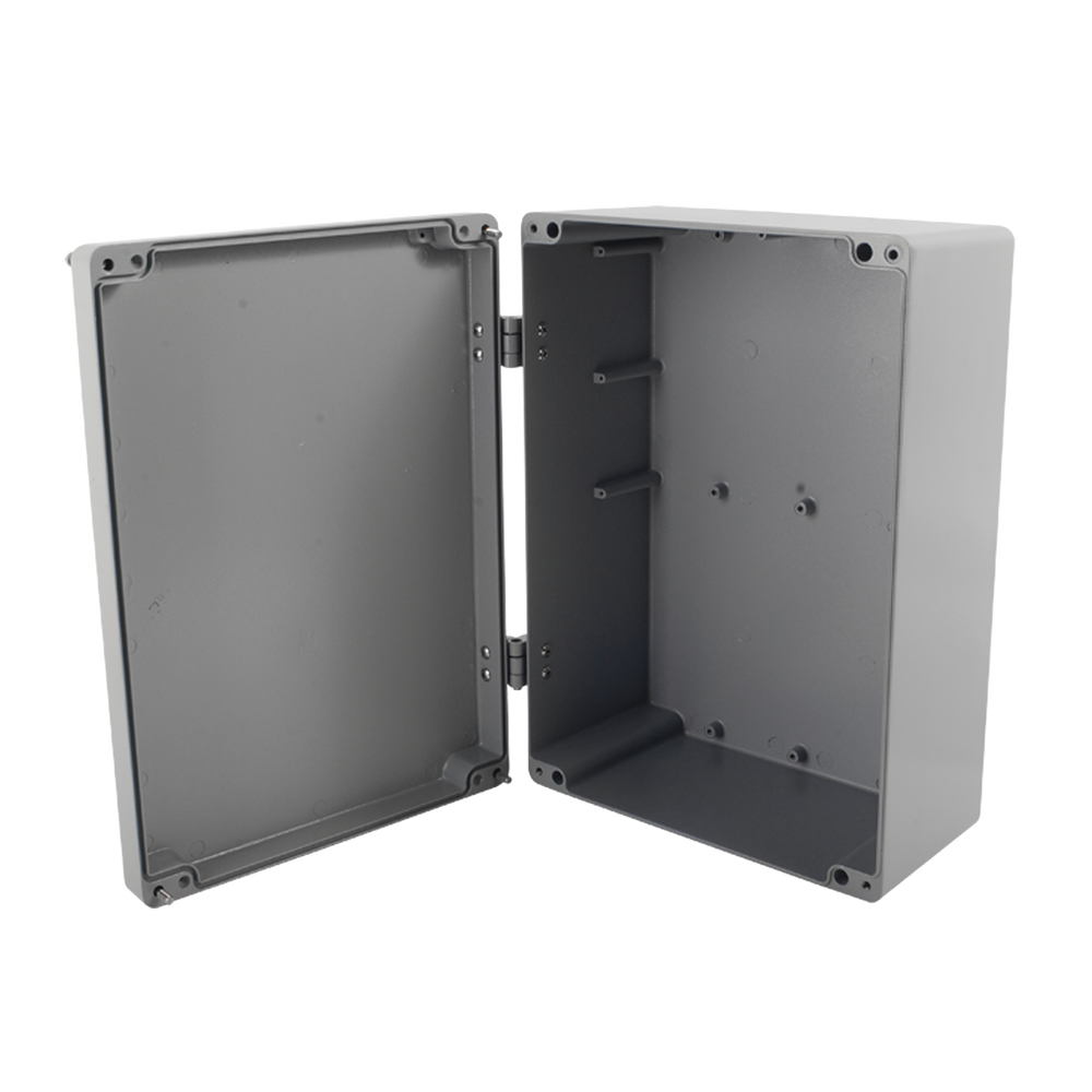 Gabinete de Aluminio para Exterior (IP66) de 390 x 280 x 158 mm con Rápida Disipación de Calor, Cierre por Tornillos con Bisagra. - Image 2