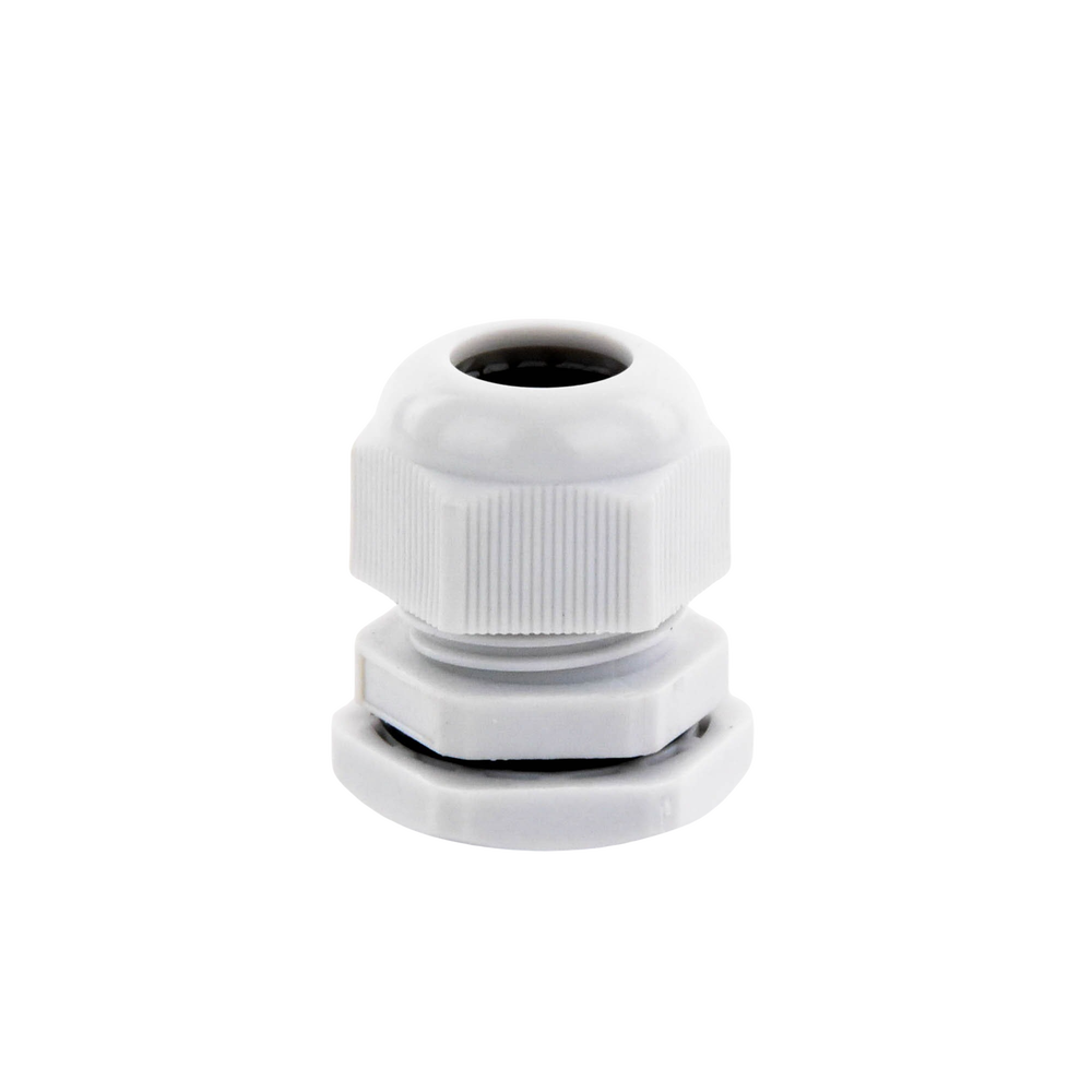 Conector Plástico Gris Tipo Glándula para Cable de 10 a 14 mm de Diámetro.