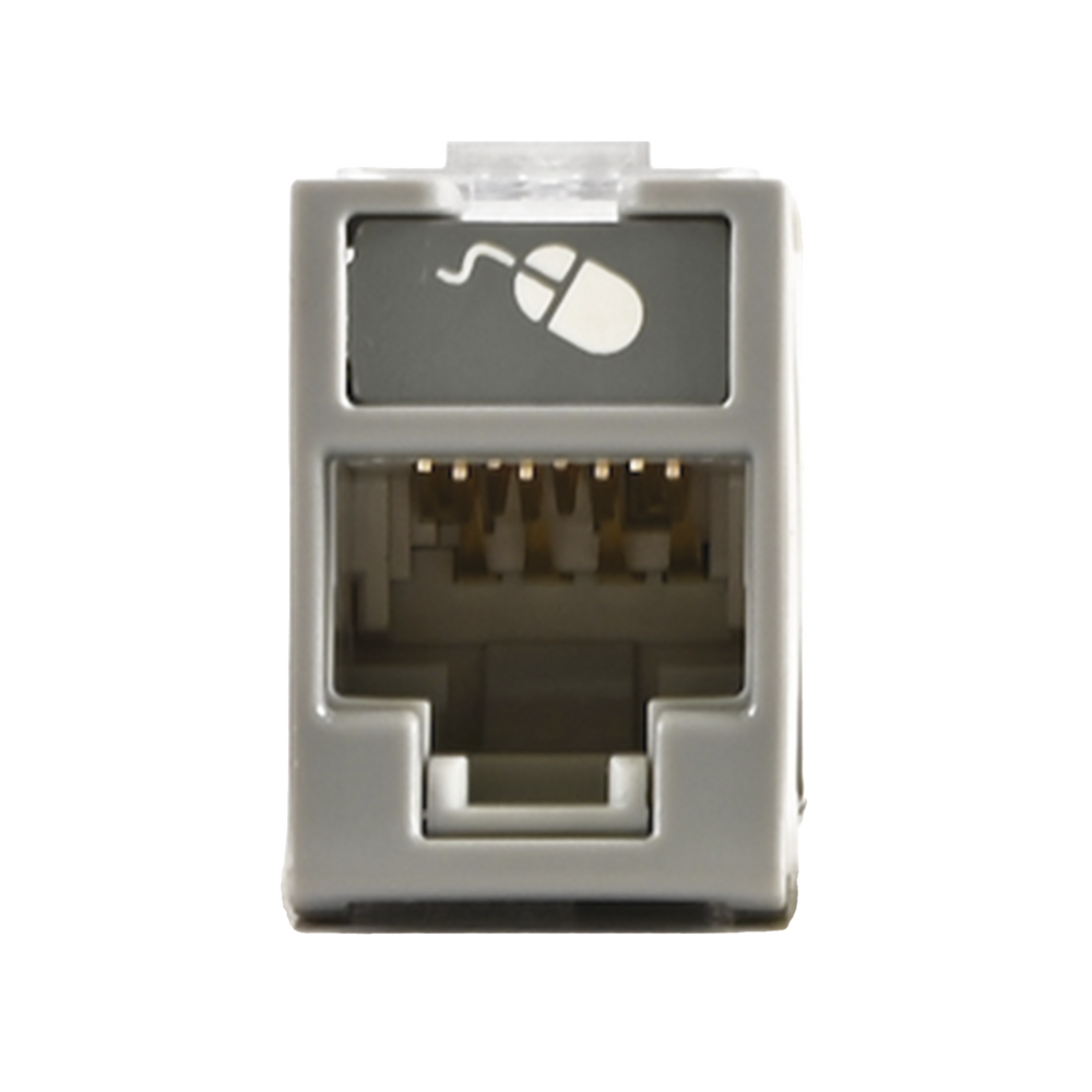 Jack Ultramax Cat5e, UTP, Montaje H?brido en Placa de Pared (Plano y Angulado), Color Gris, Punch Down