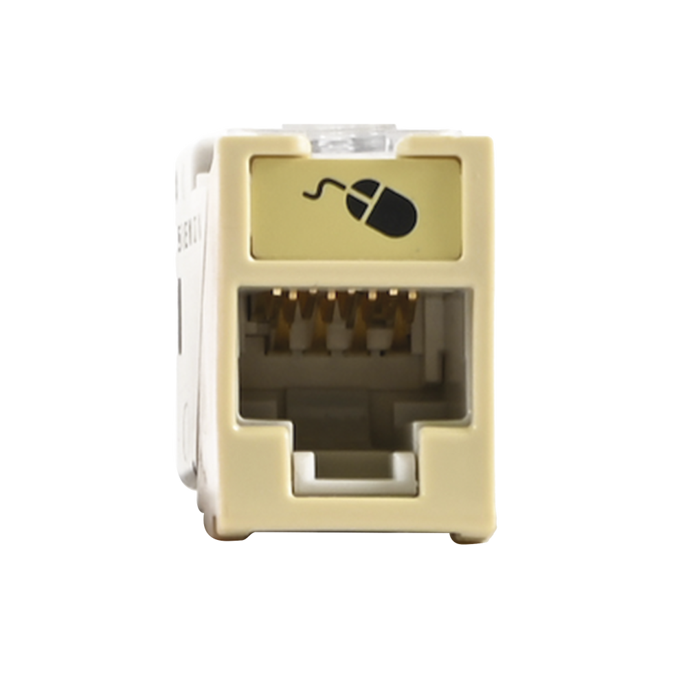 Jack Ultramax Cat5e, UTP, Montaje H?brido en Placa de Pared (Plano y Angulado), Color Marfil, Punch Down