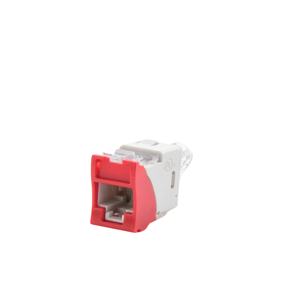 Jack Ultramax Cat6a, Utp, Montaje H?brido en Placa de Pared (Plano y Angulado), Color Rojo, Punch Down - Image 3