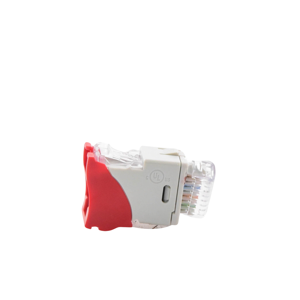 Jack Ultramax Cat6a, Utp, Montaje H?brido en Placa de Pared (Plano y Angulado), Color Rojo, Punch Down - Image 4