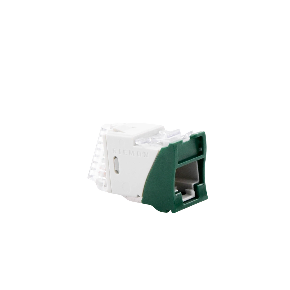 Jack Ultramax Cat6A, UTP, Montaje H?brido en Placa de Pared (Plano y Angulado), Color Verde, Punch Down - Image 2