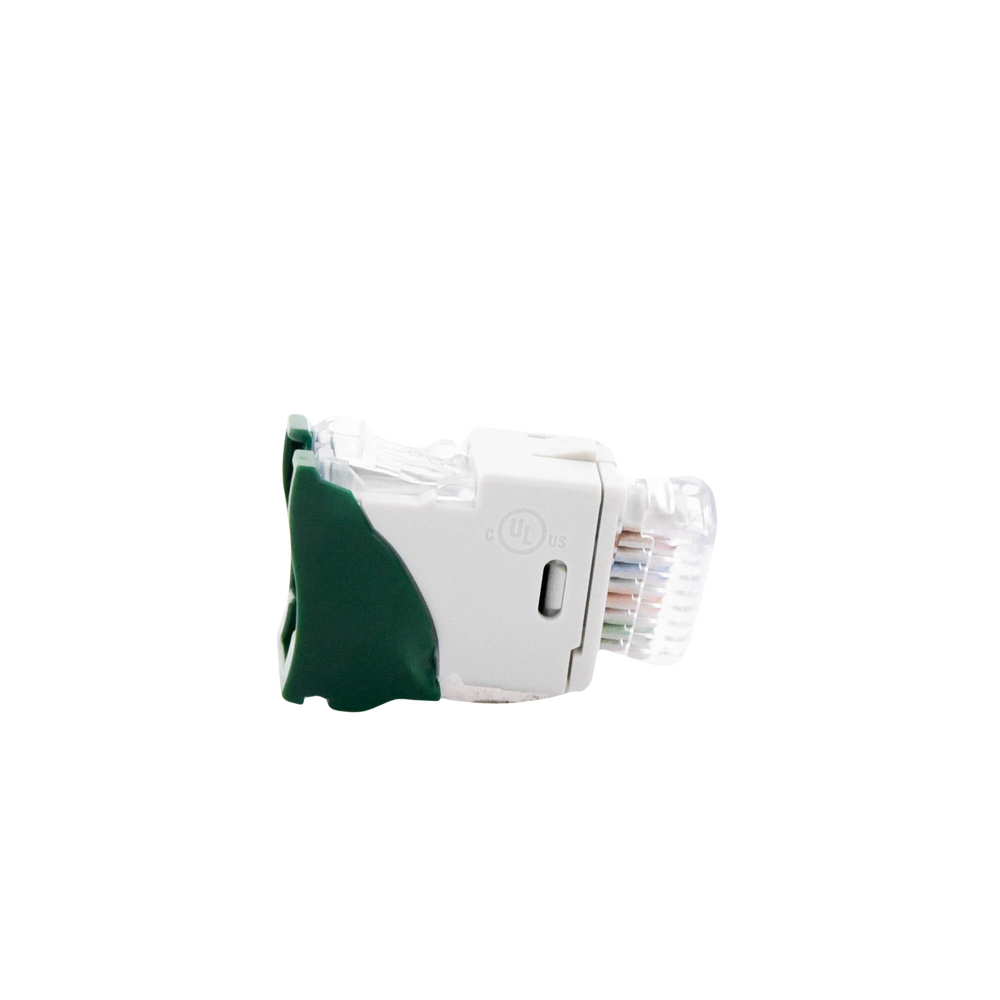 Jack Ultramax Cat6A, UTP, Montaje H?brido en Placa de Pared (Plano y Angulado), Color Verde, Punch Down - Image 3