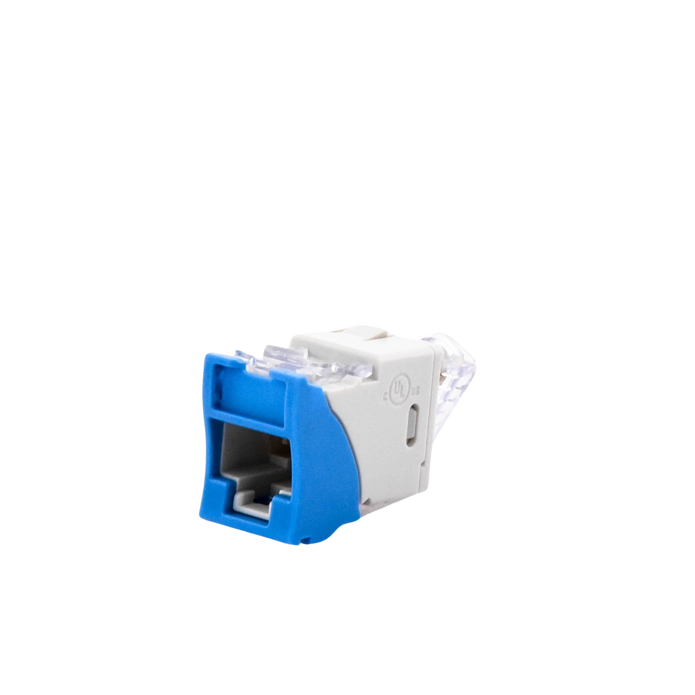Jack UltraMAX Cat6, UTP, Montaje H?brido en Placa de Pared (Plano y Angulado), Color Azul, Punch Down - Image 2