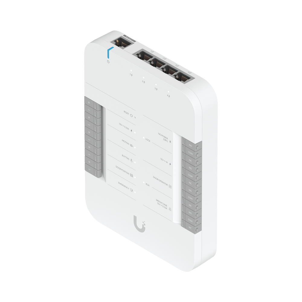 UniFi Access Hub Door, puede conectar 2 lectores y 2 cámaras (no incluidos) para controlar solo una puerta / 2 terminales AUX y 4 entradas adicionales (sensores y botones) POE 802.3bt no incluido - Image 4