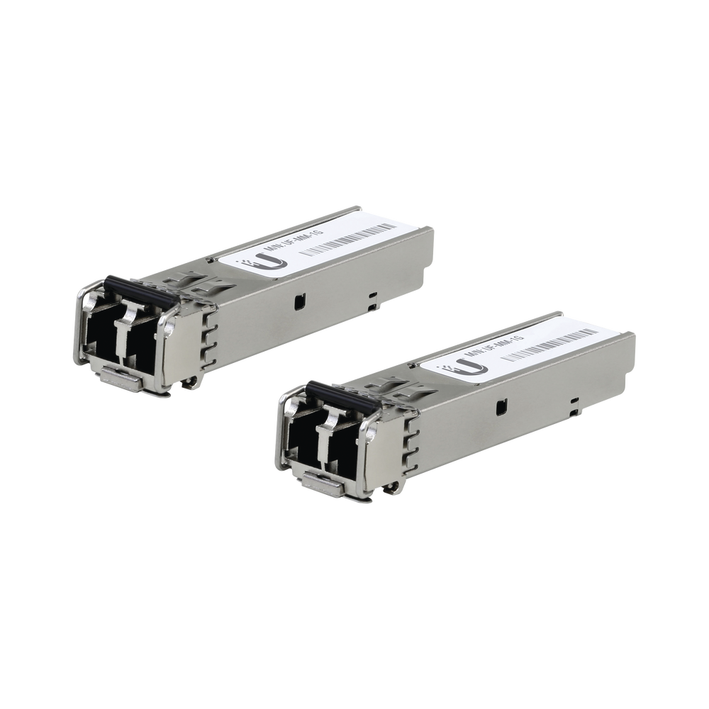 UFiber Módulo SFP, transceptor MiniGibic MultiModo 1.25 Gbps, distancia 550m, conectores LC, paquete de 2 piezas