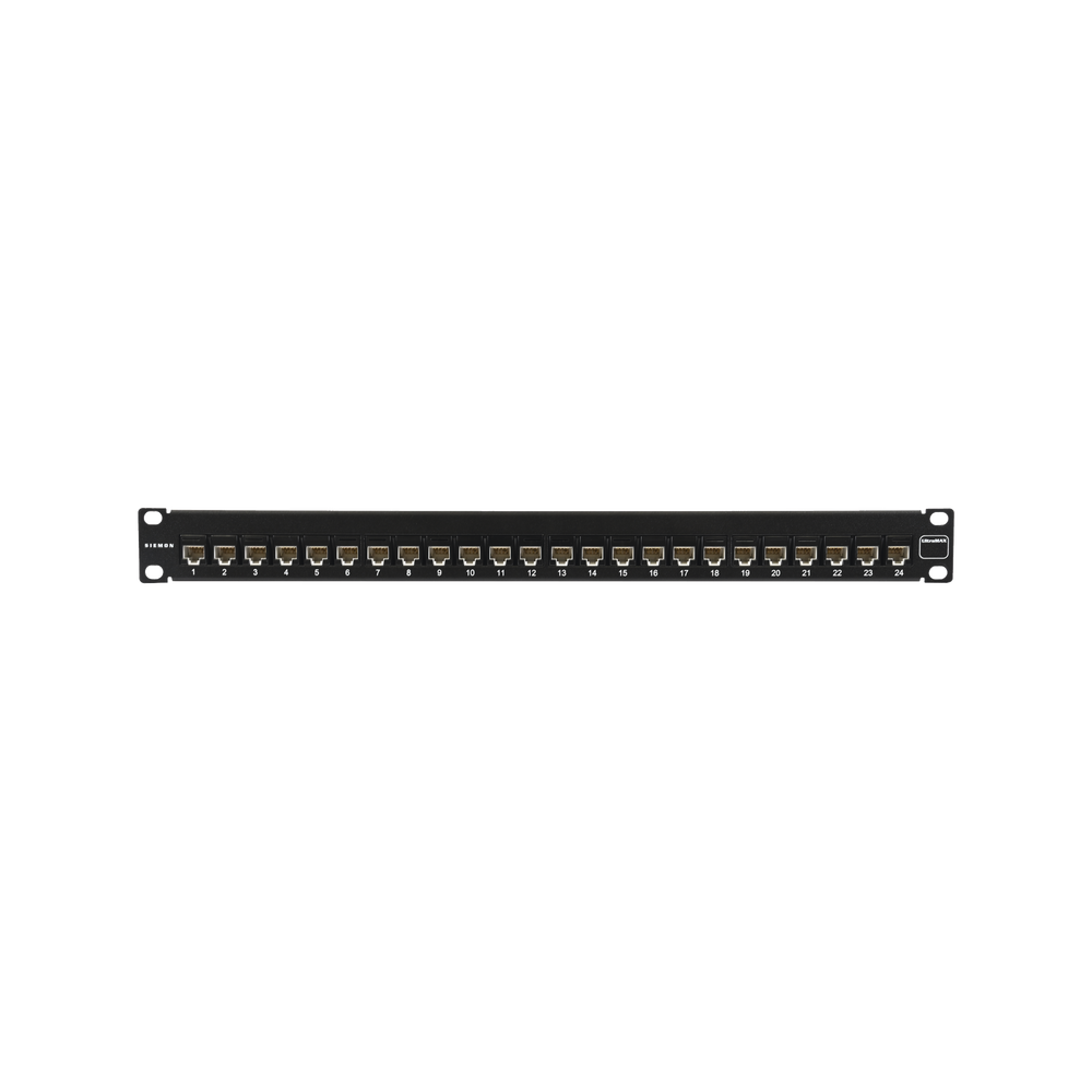 Patch Panel Ultramax. UTP, Precargado con Jacks Cat5e, 24 Puertos, Plano, 1U