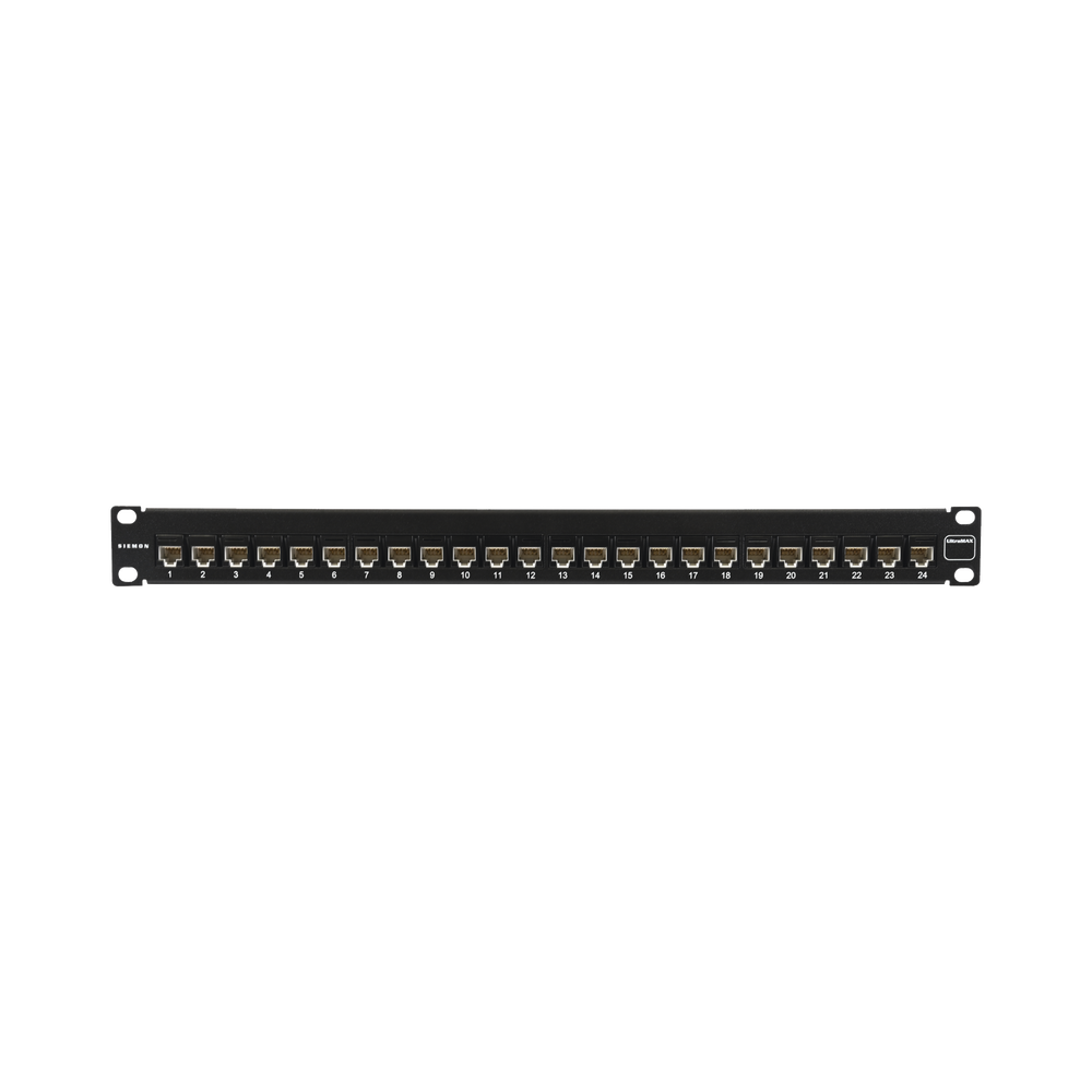 Patch Panel Ultramax. UTP, Precargado con Jacks Cat6A, 24 Puertos, Plano, 1U