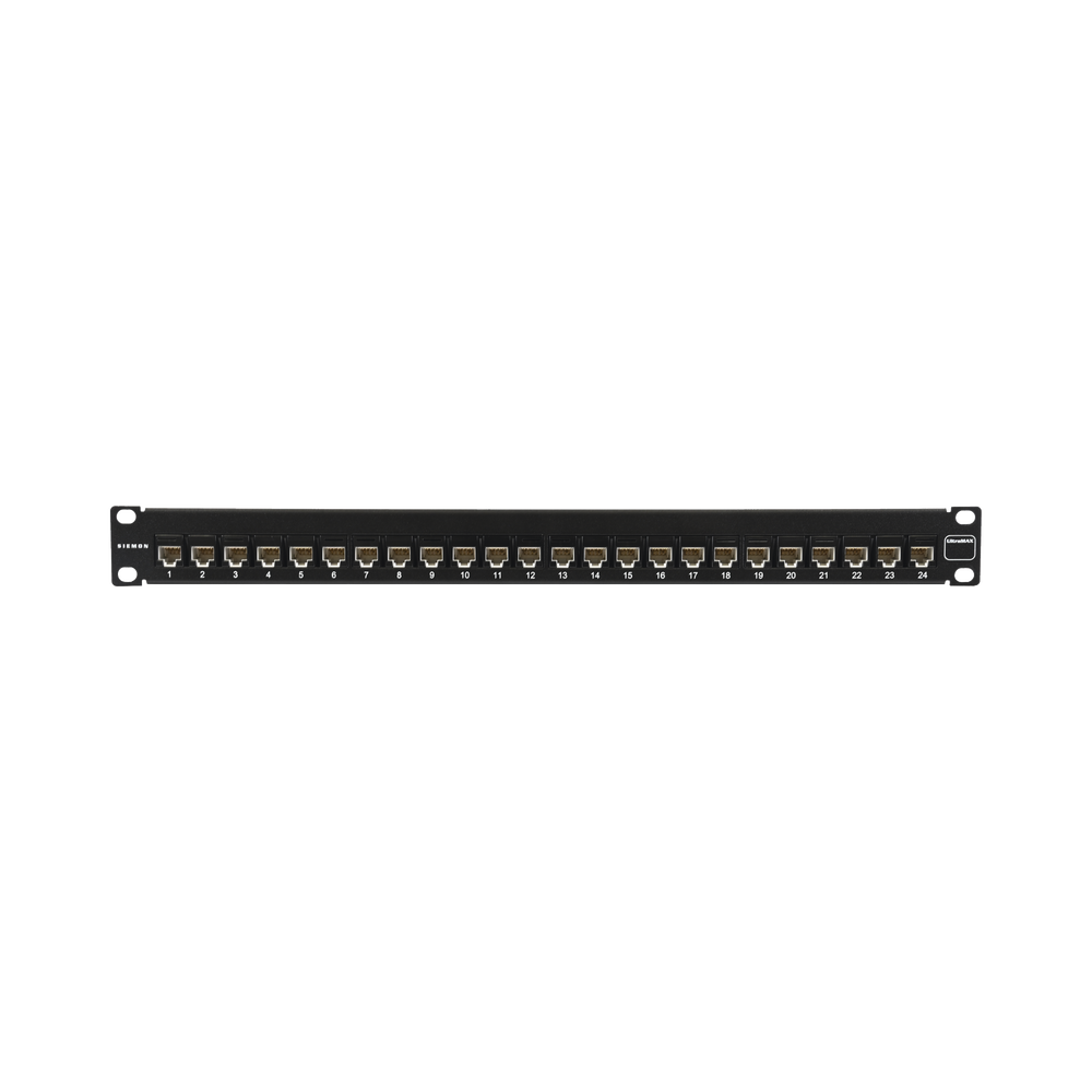 Patch Panel UltraMAX. UTP, Precargado con Jacks Cat6, 24 Puertos, Plano, 1U