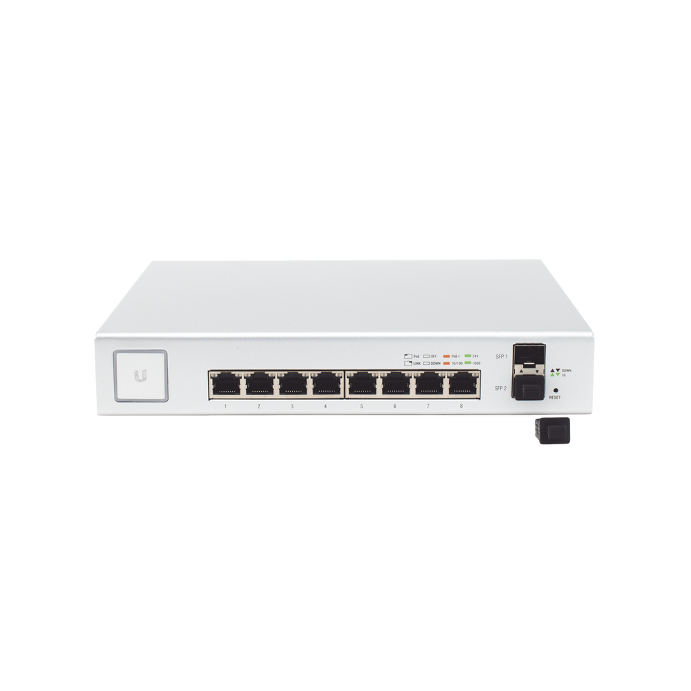 Switch UniFi Administrable de 8 Puertos Gigabit PoE+ 802.3at/af y PoE Pasivo 24V. - Image 2