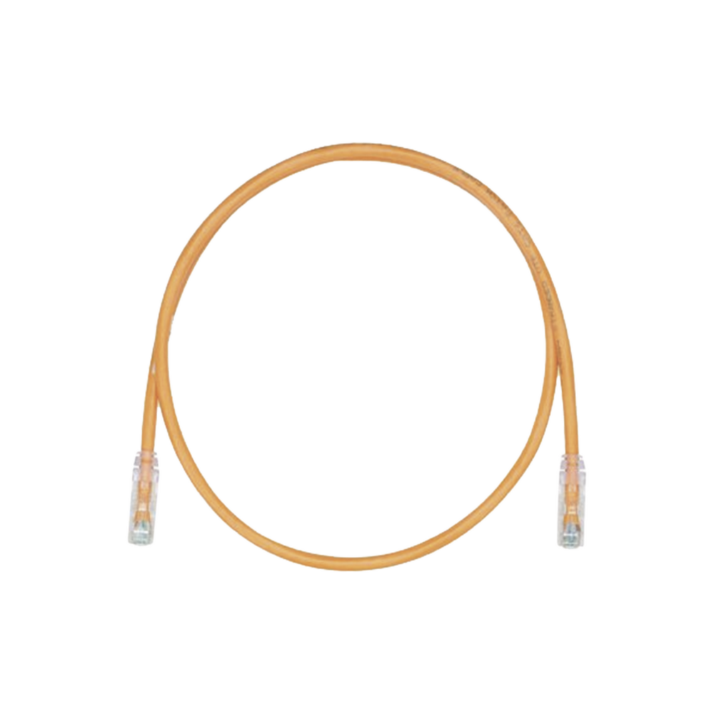 Cable de Parcheo, UTP Cat5e, Di?metro Reducido (28AWG), Color Naranja, 0.30 Metros (1 Pie)