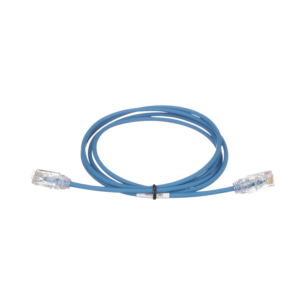 Cable de Parcheo TX6, UTP Cat6, Di?metro Reducido (28AWG), Color Azul, 3.66 Metros (12 Pies)
