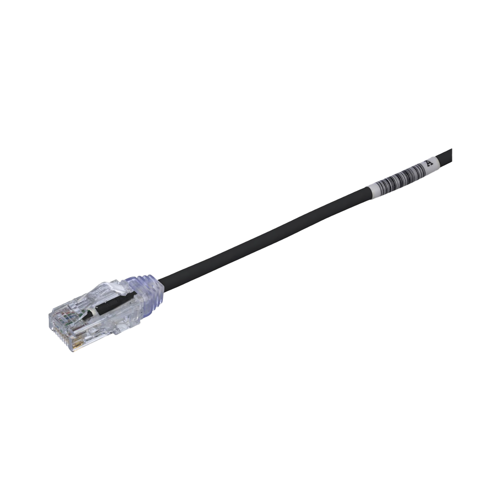 Cable de Parcheo TX6, UTP Cat6, Di?metro Reducido (28AWG), Color Negro, 0.3 Metros (1 Pie)