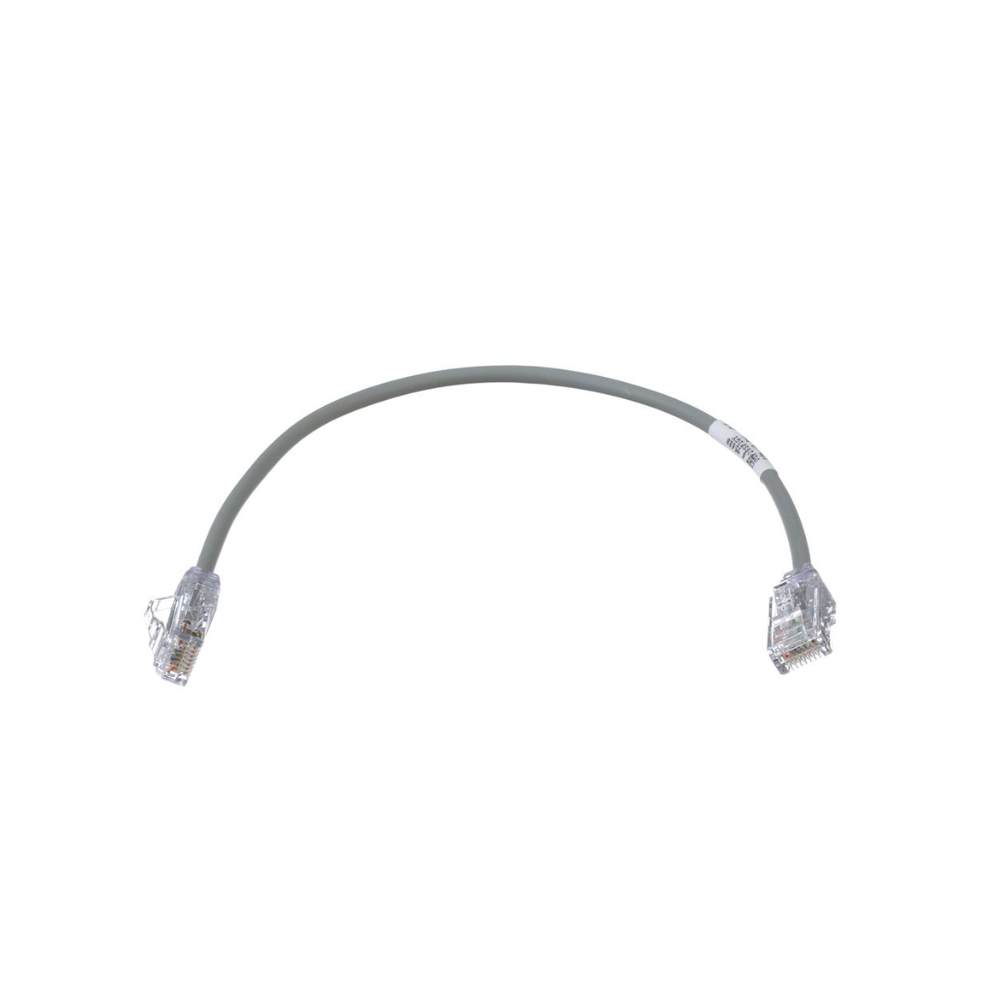 Cable de Parcheo TX6, UTP Cat6, Di?metro Reducido (28AWG), Color Gris, 0.30 Metros (1 Pie)