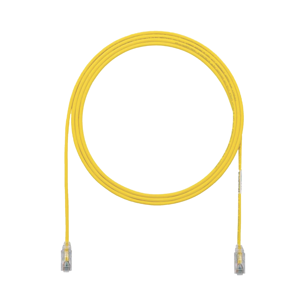 Cable de Parcheo TX6, UTP Cat6, Di?metro Reducido (28AWG), Color Amarillo, 0.3 Metros (1 Pie)