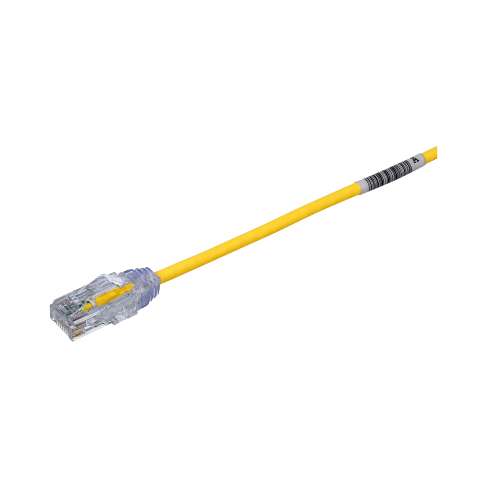 Cable de Parcheo TX6, UTP Cat6, Di?metro Reducido (28AWG), Color Amarillo, 6.1 Metros (20 Pies)