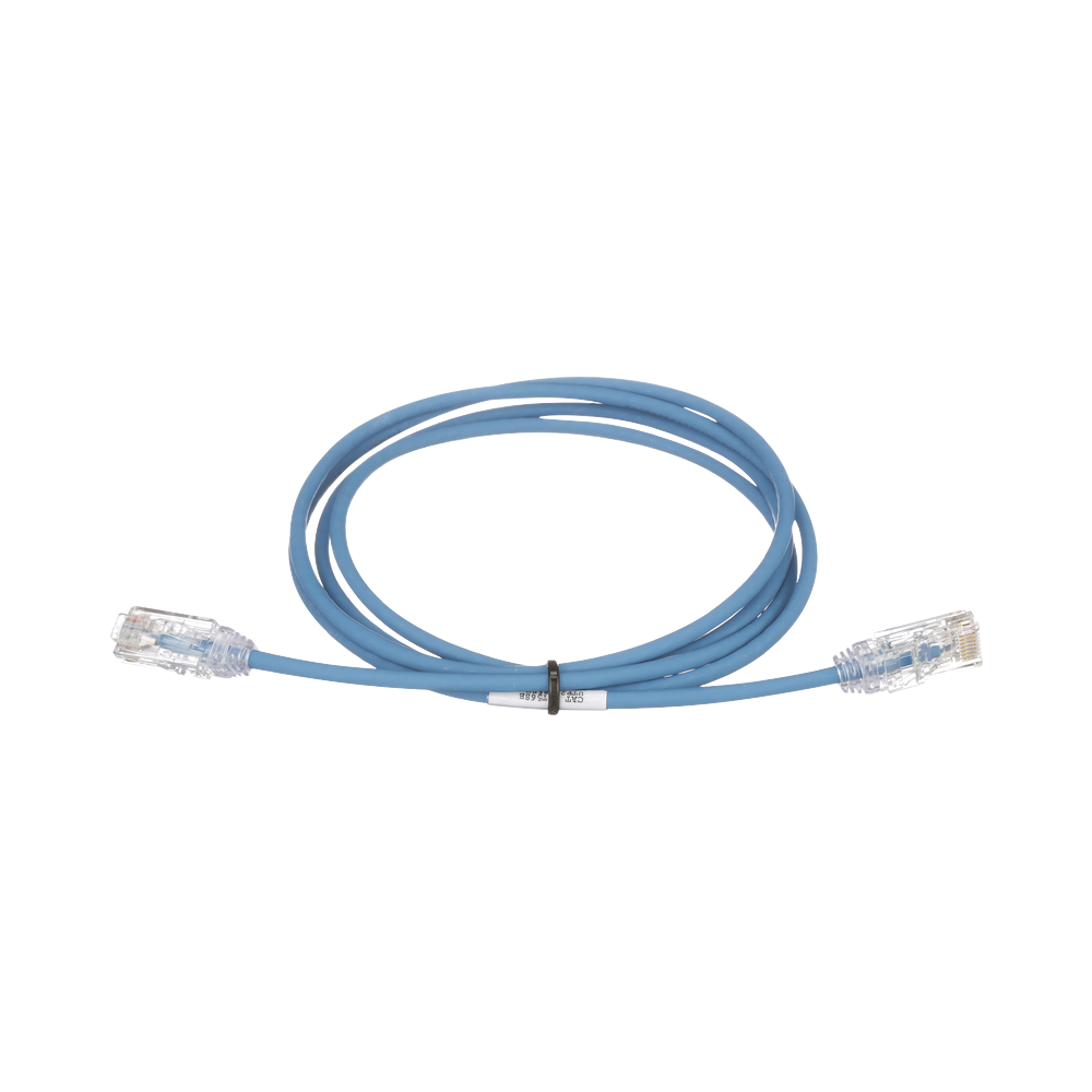 Cable de Parcheo TX6, UTP Cat6, Di?metro Reducido (28AWG), Color Azul, 7.32 Metros (24 Pies)