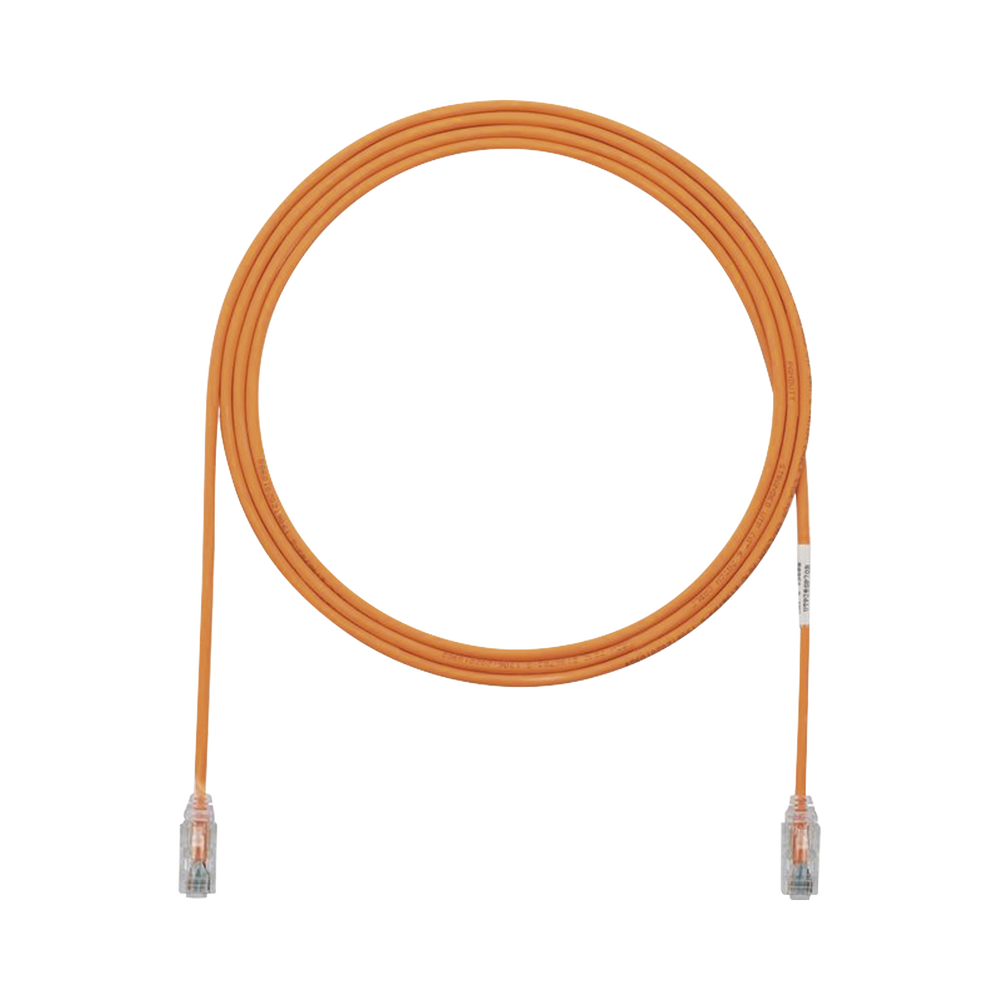 Cable de Parcheo TX6, UTP Cat6, Di?metro Reducido (28AWG), Color Naranja, 1.52 Metros (5 Pies)
