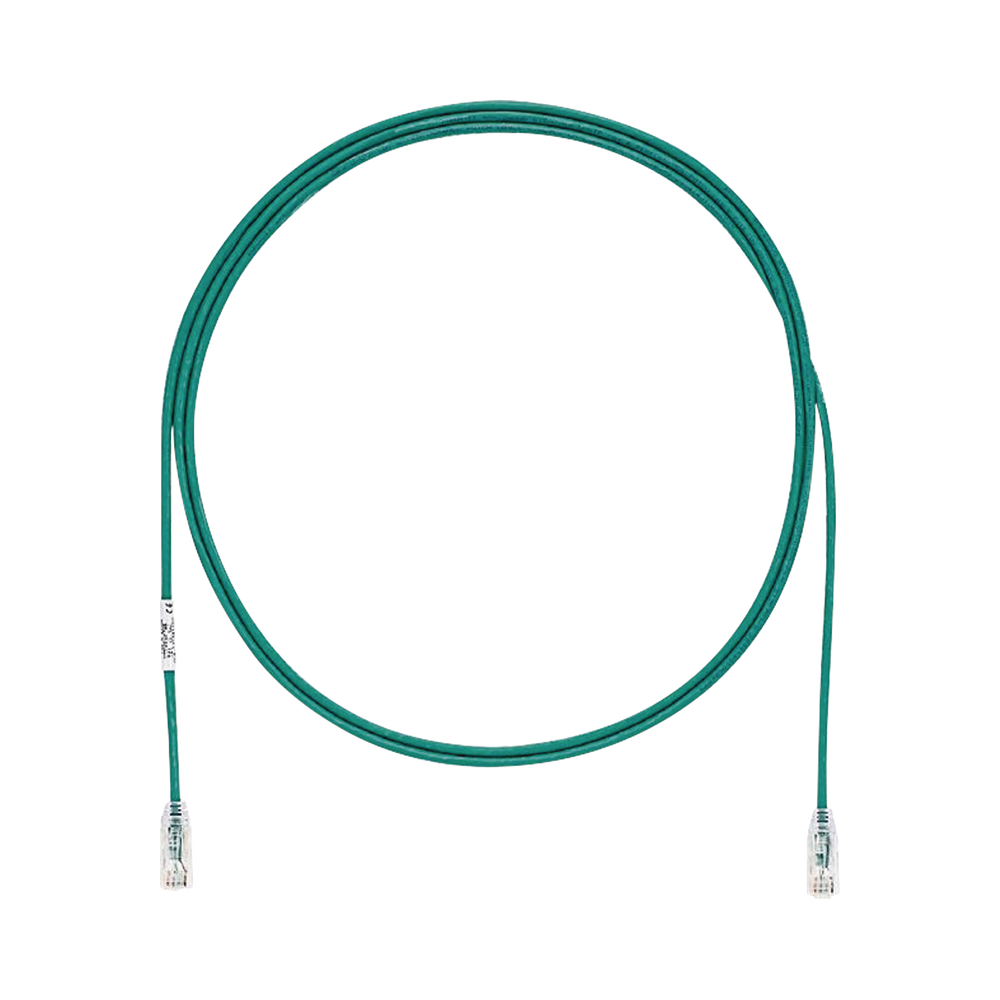 Cable de Parcheo TX6, UTP Cat6, Di?metro Reducido (28AWG), Color Verde, 2.13 Metros (7 Pies)