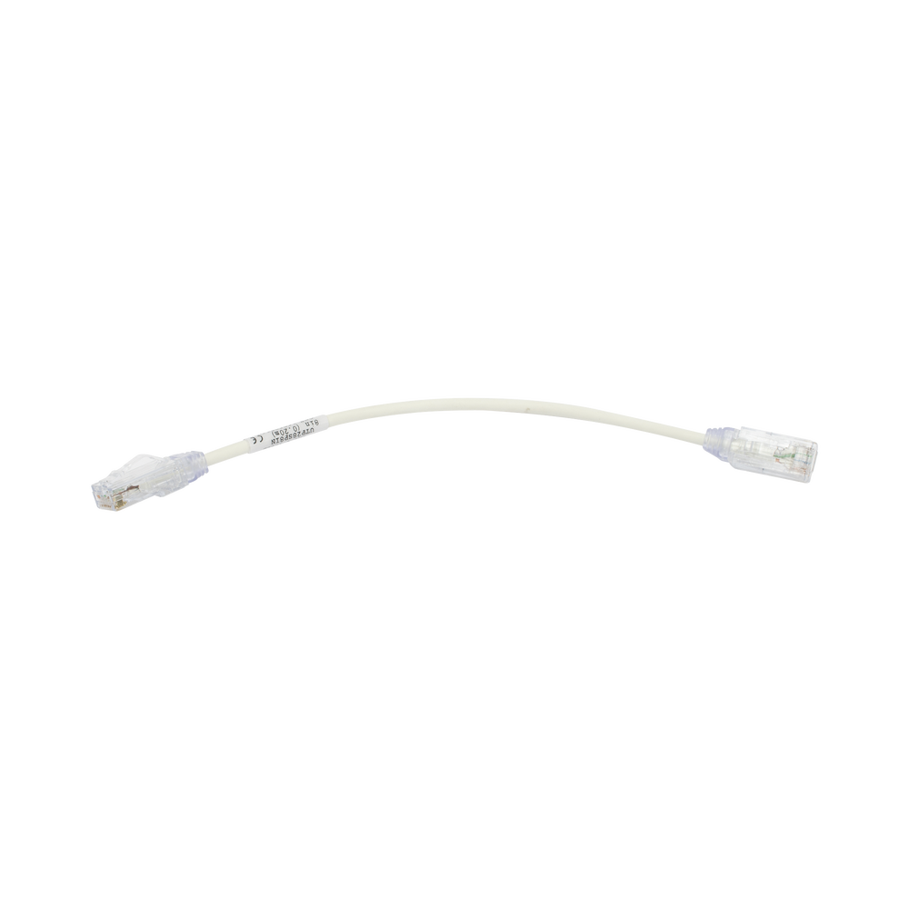 Cable de Parcheo TX6, UTP Cat6, Di?metro Reducido (28AWG), Color Blanco, 20.32 cm (8 Pulgadas)