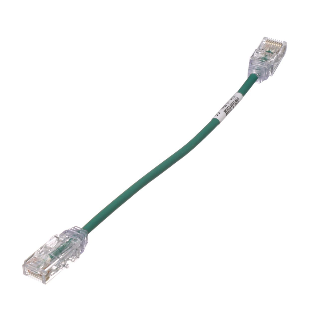 Cable de Parcheo TX6, UTP Cat6, Di?metro Reducido (28AWG), Color Verde, 20.2 cm (8 Pulgadas)