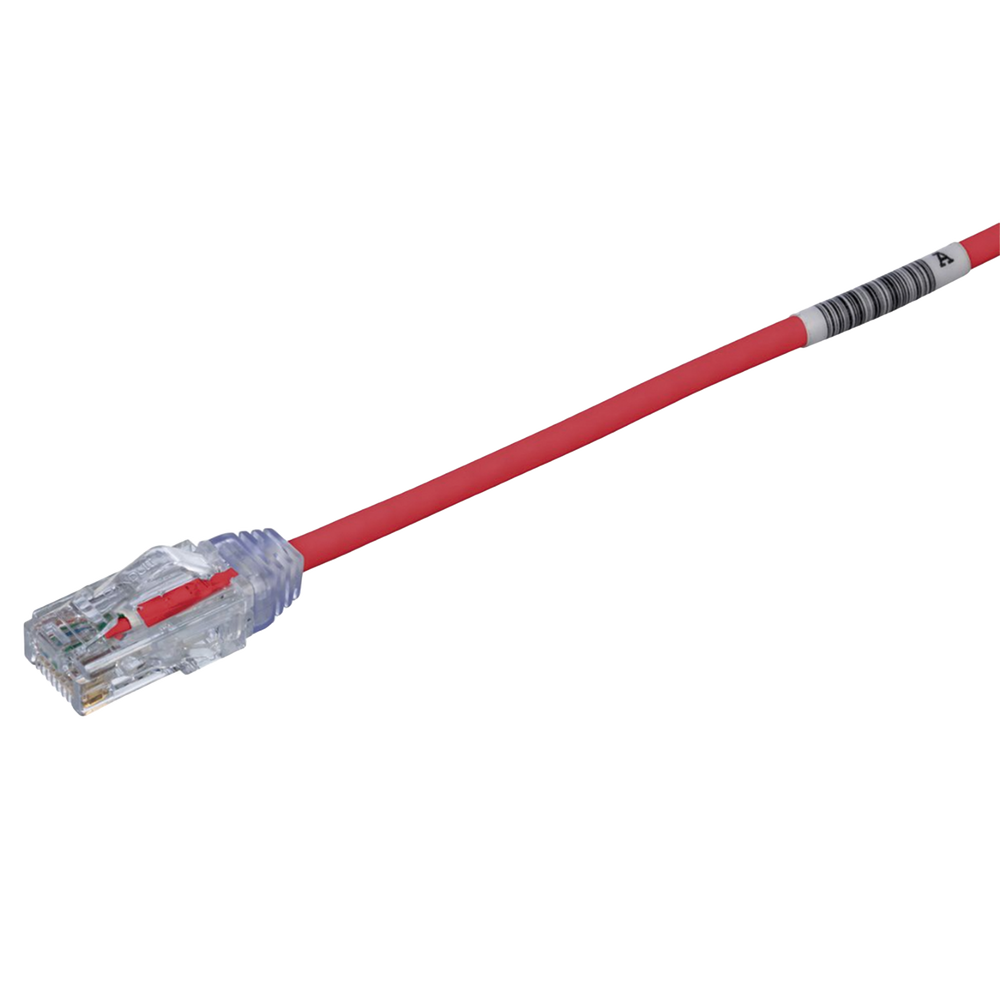 Cable de Parcheo TX6, UTP Cat6, Di?metro Reducido (28AWG), Color Rojo, 20.2 cm (8 Pulgadas)