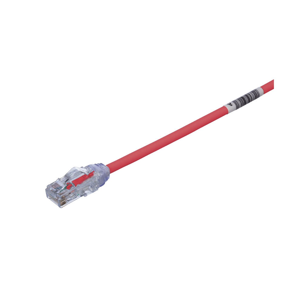 Cable de Parcheo UTP Cat6A, CM/LSZH, Di?metro Reducido (28AWG), Color Rojo, 3.05 Metros (10 Pies)