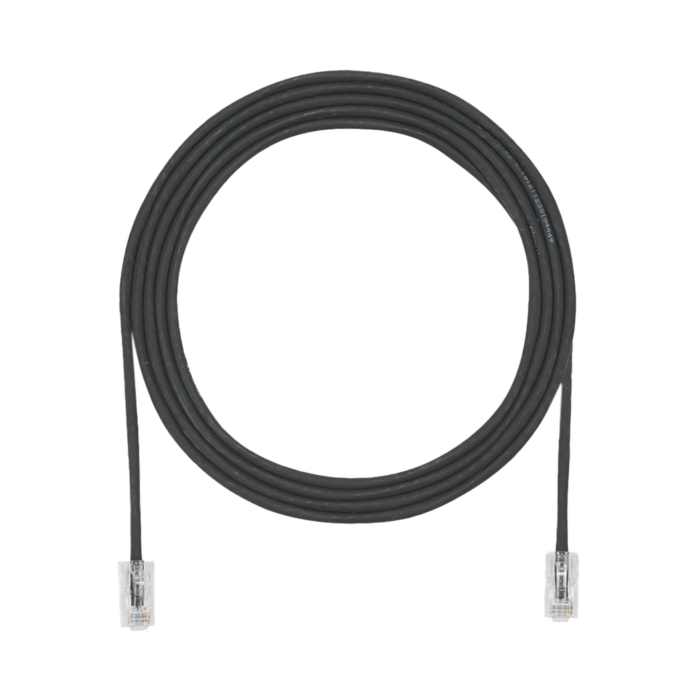 Cable de Parcheo UTP Cat6A, CM/LSZH, Di?metro Reducido (28AWG), Color Negro, 3.66 Metros (12 Pies)