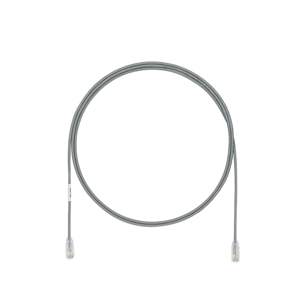Cable de Parcheo UTP Cat6A, CM/LSZH, Di?metro Reducido (28AWG), Color Gris, 4.57 Metros (15 Pies)