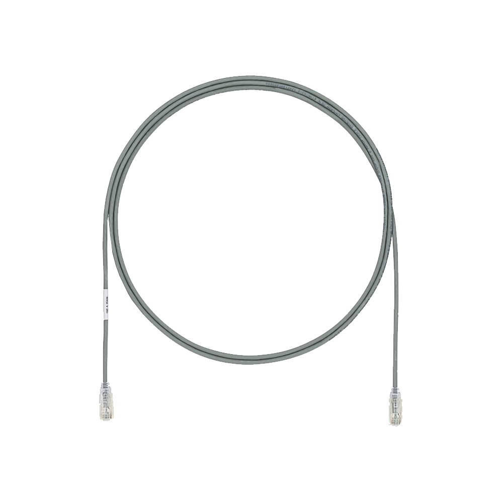 Cable de Parcheo UTP Cat6A, CM/LSZH, Di?metro Reducido (28AWG), Color Gris, 0.30 Metros (1 Pie)