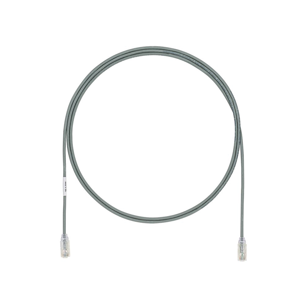 Cable de Parcheo UTP Cat6A, CM/LSZH, Di?metro Reducido (28AWG), Color Gris, 0.61 Metros (2 Pies)