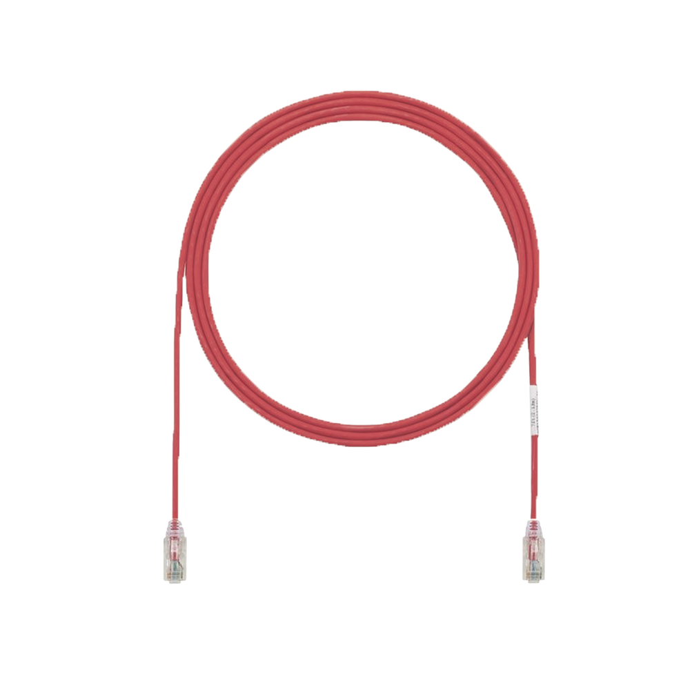 Cable de Parcheo UTP Cat6A, CM/LSZH, Di?metro Reducido (28AWG), Color Rojo, 15.24 Metros (50 Pies)