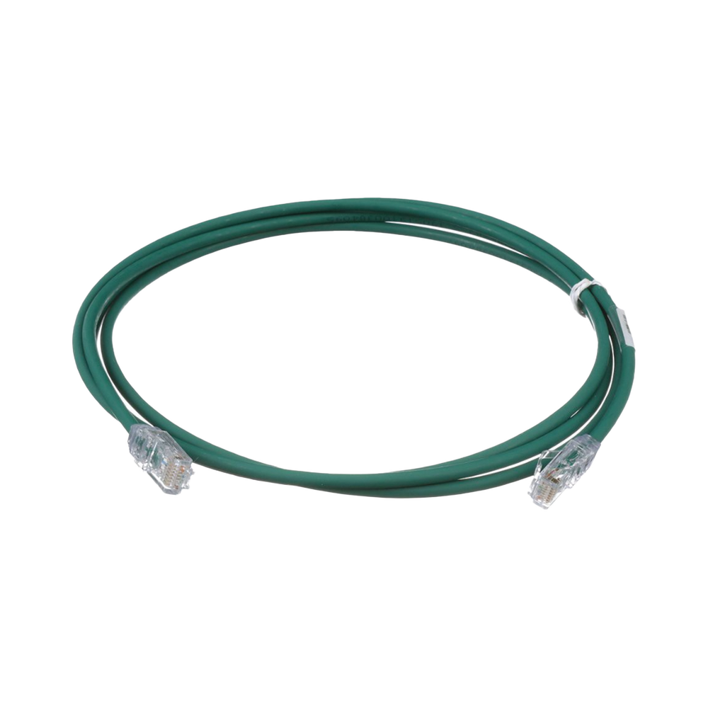 Cable de Parcheo UTP Cat6A, CM/LSZH, Di?metro Reducido (28AWG), Color Verde, 1.52 Metros (5 Pies)
