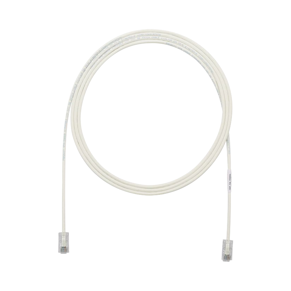 Cable de Parcheo UTP Cat6A, CM/LSZH, Di?metro Reducido (28AWG), Color Blanco Mate, 2.13 Metros (7 Pies)