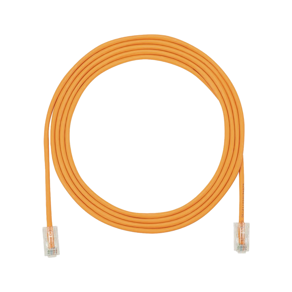Cable de Parcheo UTP Cat6A, CM/LSZH, Di?metro Reducido (28AWG), Color Naranja, 2.13 Metros (7 Pies)